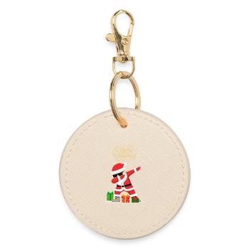 Drôle de Père Noël qui tamponne la neige - Porte-clés rond - huître - Devant