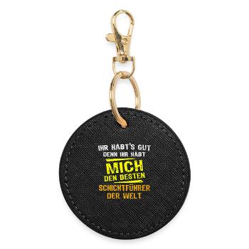 Don de superviseur de service - Porte-clés rond - noir - Devant