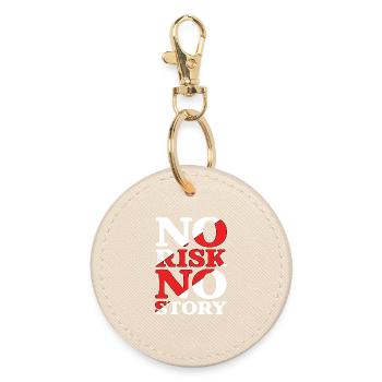 No Risk No Story - Round Keyring - oyster - Front
