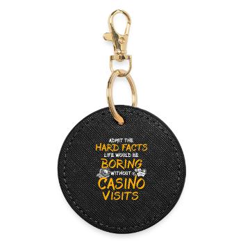 Joueur de casino - Porte-clés rond - noir - Devant
