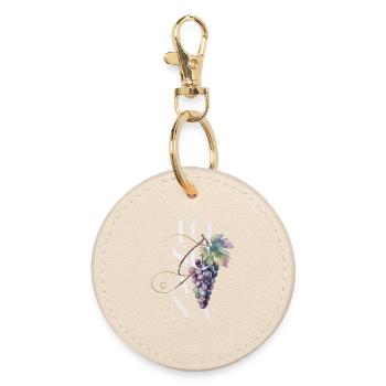 TOSCANA – Grapes - Round Keyring - oyster - Front