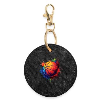 Basketball Splash Art – Design Ballon de Basket - Runder Schlüsselanhänger - Schwarz - Vorne