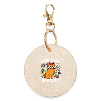 J’aime les maths et le professeur de motifs drôles des chats - Porte-clés rond - huître - Devant