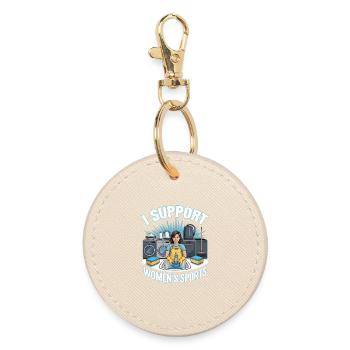 Je soutiens le bootleg inportable du sport féminin - Porte-clés rond - huître - Devant