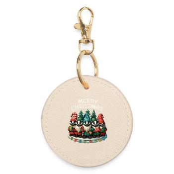 Europäischer Dachs Weihnachten Lustig Geschenk - Runder Schlüsselanhänger - Auster - Vorne