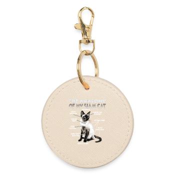 Siamkatzen Geschenk für Katzenliebhaber Katzenmama - Runder Schlüsselanhänger - Auster - Vorne