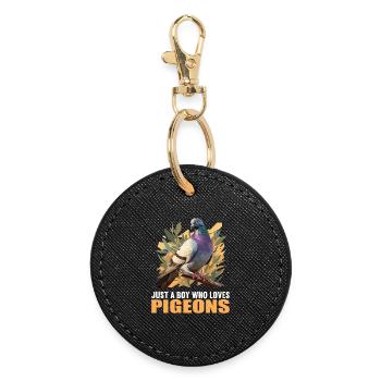 Pigeons Pigeon - Porte-clés rond - noir - Devant
