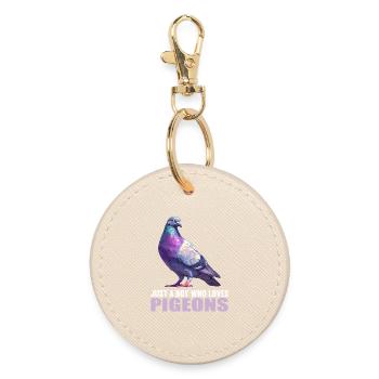 Pigeons Pigeon - Porte-clés rond - huître - Devant