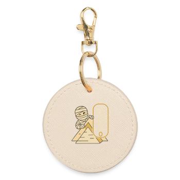 Pharaoh Archaeology in Ancient Egypt - Round Keyring - oyster - Front