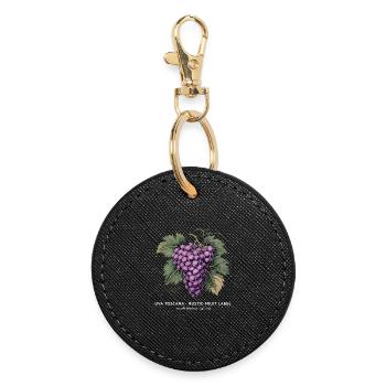Vintage Grapes - Round Keyring - black - Front