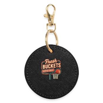 Basketball Spruch Humor Basketballer Geschenkidee - Runder Schlüsselanhänger - Schwarz - Vorne