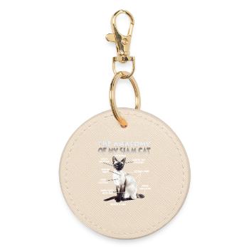 Siamkatzen Geschenk  Katzenbesitzer Geschenkidee - Runder Schlüsselanhänger - Auster - Vorne