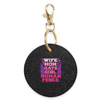 Wife of a farmer Mother - Round Keyring - black - Front