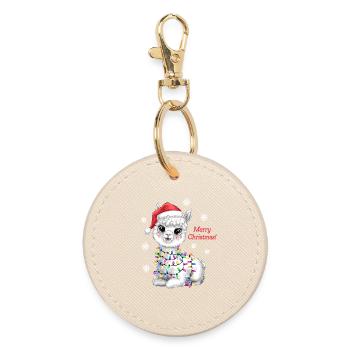 Pull de Noël en alpaga, drôle, mignon - Porte-clés rond - huître - Devant