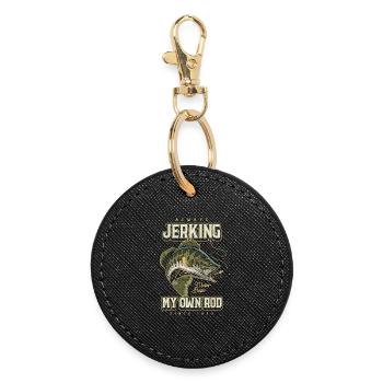 Always Jerking My Rod Funny Fishing Born 1982 - Round Keyring - black - Front