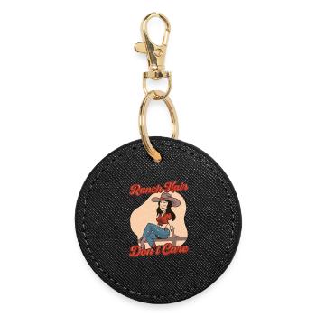 Farmer's Wife Mother Ranch Hair Dont Care - Round Keyring - black - Front