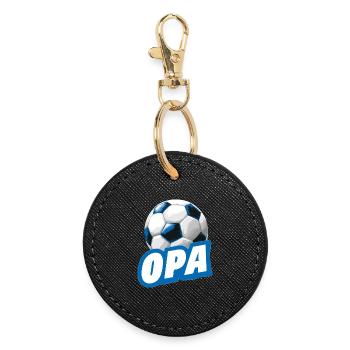 Grand-père de football de l’OPA Fan de football - Porte-clés rond - noir - Devant