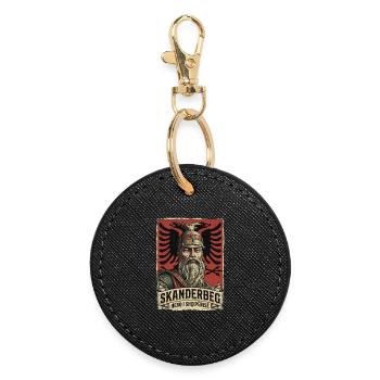 Albanian Skanderbeg Kosovo Designs for Albanians - Round Keyring - black - Front
