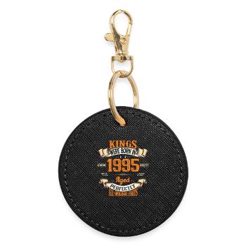 kings born in 1995 - Porte-clés rond - noir - Devant