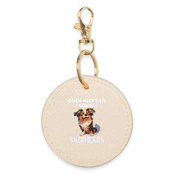 Dictons de chiens Promenade cadeau pour amoureux des chiens AUSSIE - Porte-clés rond - huître - Devant
