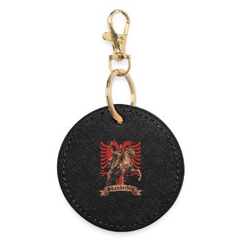 Albanian Skanderbeg Kosovo Designs for Albanians - Round Keyring - black - Front