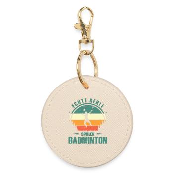 Badmintonspieler Geschenke Badminton Outfits - Runder Schlüsselanhänger - Auster - Vorne