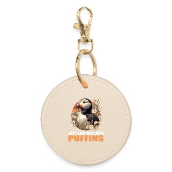 Puffin Papageientaucher - Runder Schlüsselanhänger - Auster - Vorne
