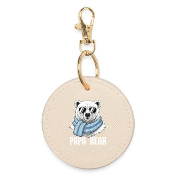 Papa Bear - Runder Schlüsselanhänger - Auster - Vorne