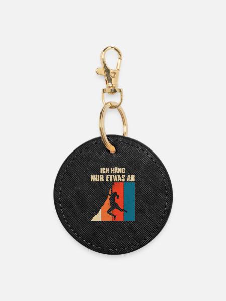 Bouldern Geschenke Klettern Kletterer Boulderer - Runder Schlüsselanhänger - Schwarz