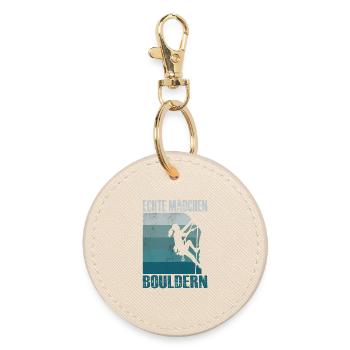 Bouldern Geschenke Klettern Kletterer Boulderer - Runder Schlüsselanhänger - Auster - Vorne