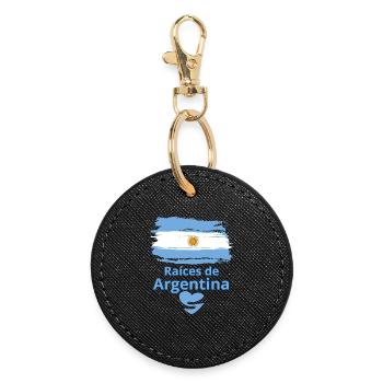 Les racines argentines : fierté de l’Albiceleste - Porte-clés rond - noir - Devant