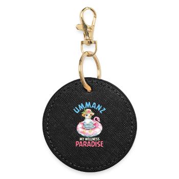 UMMANZ MY WELLNESS PARADISE Fun - Round Keyring - black - Front