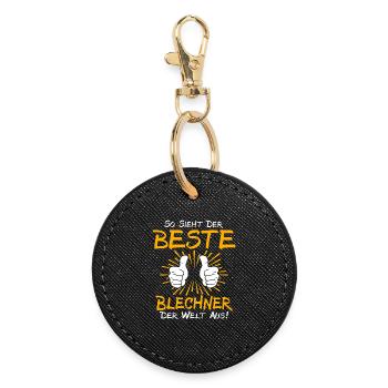 Blechner Gift Idea - Round Keyring - black - Front