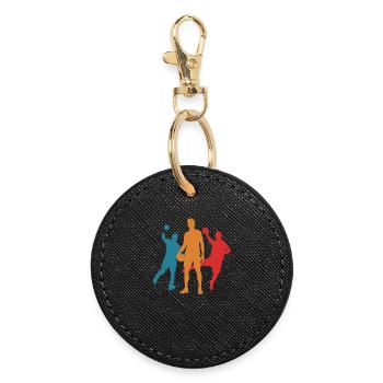 Handballspieler Handballer Herren Jungen Handball - Runder Schlüsselanhänger - Schwarz - Vorne