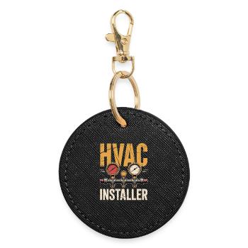 Don de la technologie de réfrigération de ventilation de l’équipe HVAC - Porte-clés rond - noir - Devant