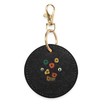 Rock Climbing Adventure Bouldering Gym Wall Fun - Round Keyring - black - Front
