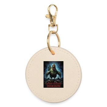 Zombie Chicken Invasion - Round Keyring - oyster - Front