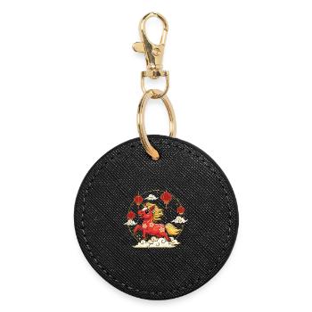 Year Of Horse Chinese Zodiac Chinese New Year 2026 - Round Keyring - black - Front