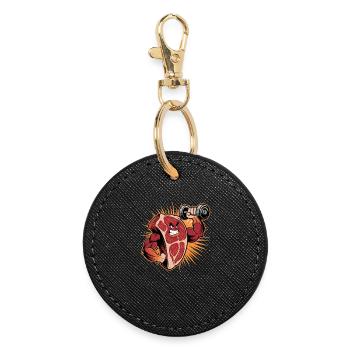 Muscular Steak Bodybuilding Fun Fitness - Round Keyring - black - Front