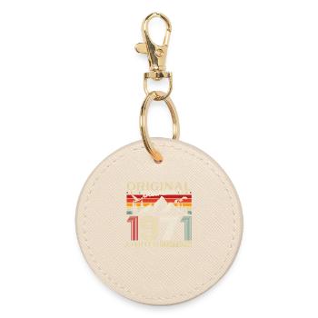 54th Birthday Original December Born 1971 - Round Keyring - oyster - Front