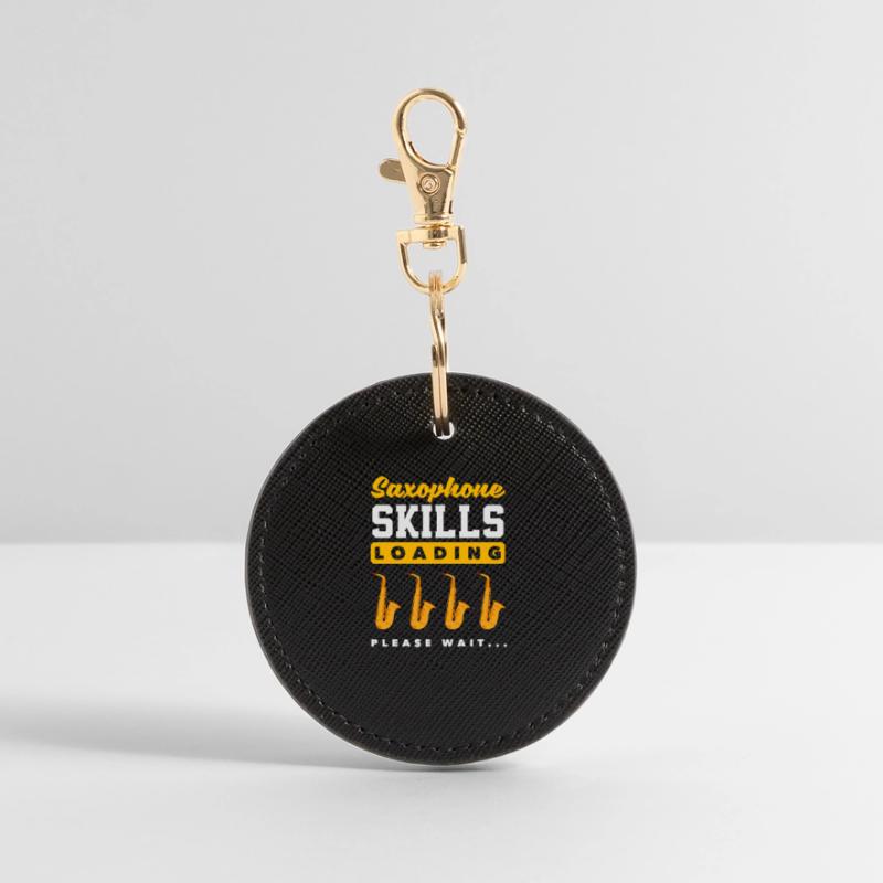 Saxophone Skills Loading Please Wait Round Keyring