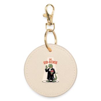 The Eid Lizard in Judge Look Cartoon - Round Keyring - oyster - Front
