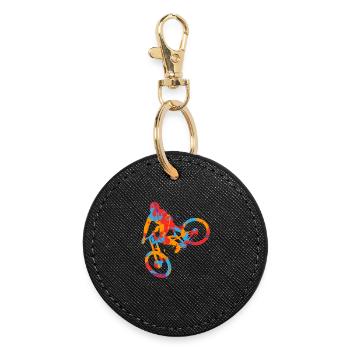 MTB Colorful Mountain Bike Boy Downhill Mountain Bike - Round Keyring - black - Front