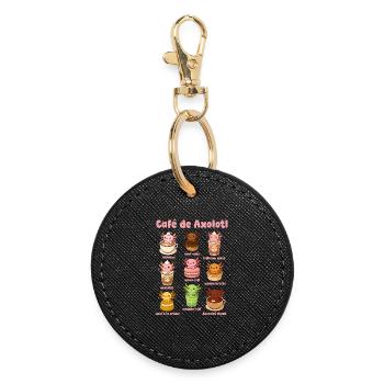 Café De Axolotl Cute - Round Keyring - black - Front