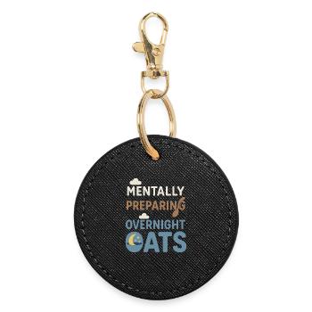 Porridge Breakfast Culture Overnight - Round Keyring - black - Front