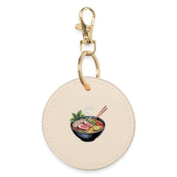 Bol de ramen avec agneau et citron vert - Porte-clés rond - huître - Devant