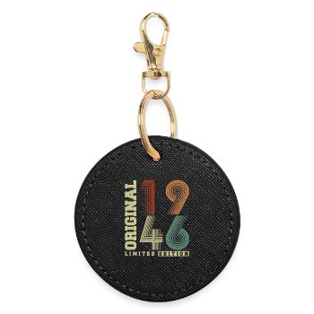 Original 1946 Vintage Anniversaire Rétro - Porte-clés rond - noir - Devant