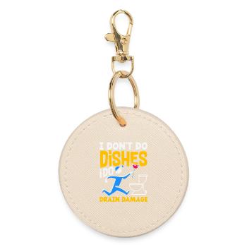 Toilet Clogging Master Funny - Round Keyring - oyster - Front