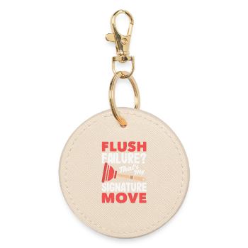Toilet Clogging Master Funny - Round Keyring - oyster - Front