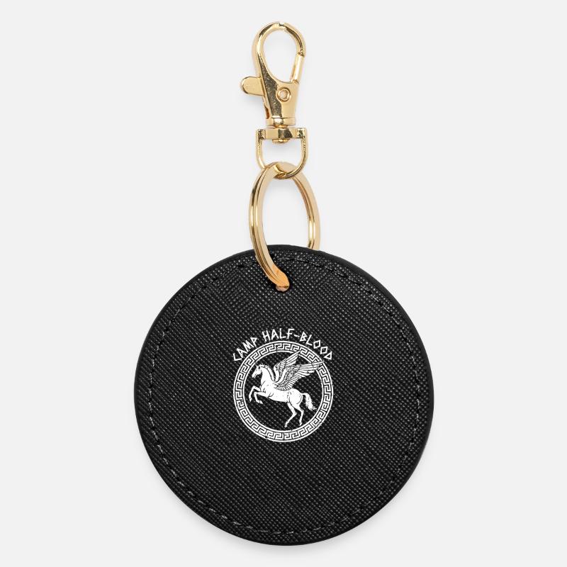Camp Sang-Mêlé, Cheval Volant Camping, Sang-Mêlé, - Porte-clés rond - noir